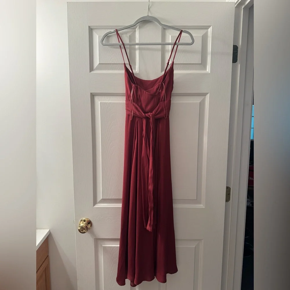 Altar'd State Burgundy Spaghetti-Strap Midi Dress - Picture 2 of 4